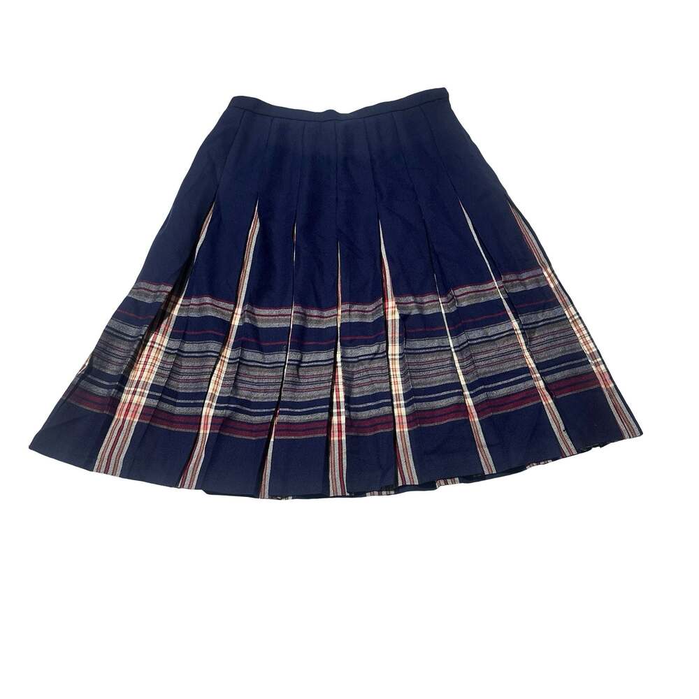 Vintage Edinburgh Woollen Mill Pleat Pure New Wool Plaid Skirt Great Britain 18